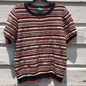 Dip | crew neck sweater knit top | stripes XL